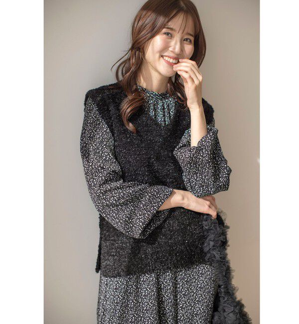 any SiS「【洗える】フラワープリントワンピース &times; ニットベスト セット」|スーツ|