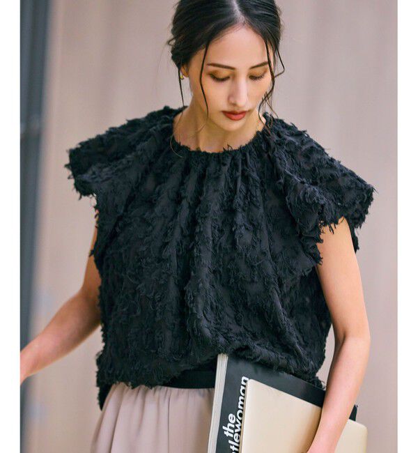 BEIGE,「FRANCETTE / ジャガードトップス」|シャツ・ブラウス|Black