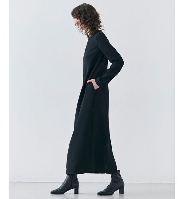 BEIGE,「【洗える】KALMIA / クルーネックIラインロングドレス」|ワンピース|