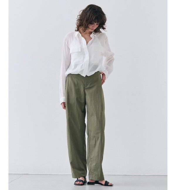 BEIGE,「【洗える】CROCUS / カービーシルエットタックパンツ」|その他|