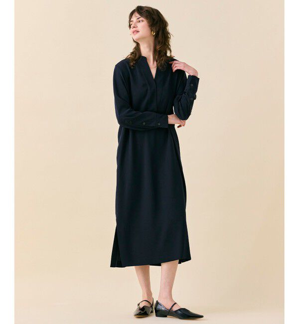 BEIGE,「【WEB限定・洗える】CELOSIA / クロスオーバーVネックワンピース」|ワンピース|