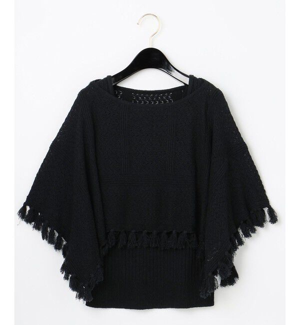  「ポンチョsetニットトップ」|ニット・セーター|ブラック