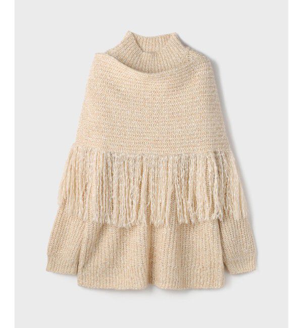 GRACE CONTINENTAL「フリンジケープニットトップ」|ニット・セーター|