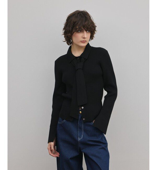 Diagram「リブシャツニットトップ」|ニット・セーター|ブラック