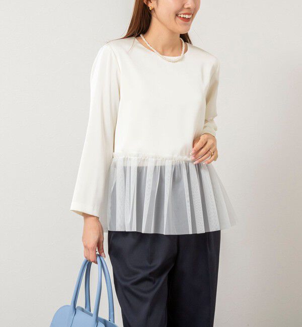 NOLLEY'S「ウォッシャブルオトナサテンペプラムブラウス」|シャツ・ブラウス|