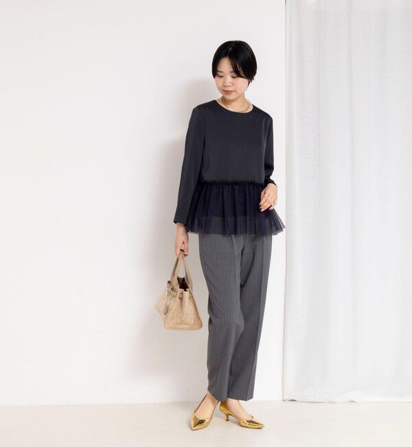 NOLLEY'S「ウォッシャブルオトナサテンペプラムブラウス」|シャツ・ブラウス|