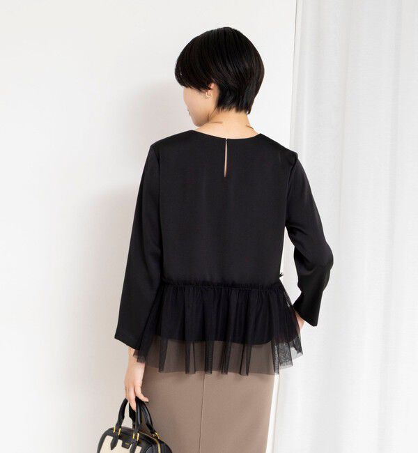 NOLLEY'S「ウォッシャブルオトナサテンペプラムブラウス」|シャツ・ブラウス|