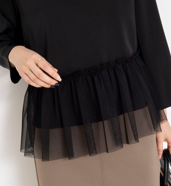 NOLLEY'S「ウォッシャブルオトナサテンペプラムブラウス」|シャツ・ブラウス|