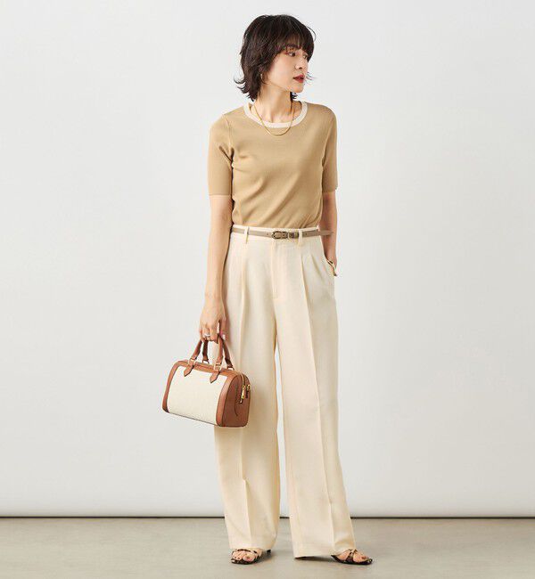 NOLLEY'S sophi「《セットアップ対応》ウォッシャブルスラブオックスタックワイドパンツ」|その他|