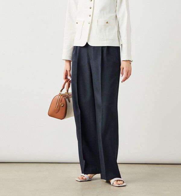 NOLLEY'S sophi「《セットアップ対応》ウォッシャブルスラブオックスタックワイドパンツ」|その他|