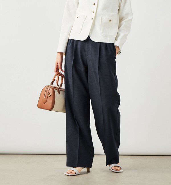 NOLLEY'S sophi「《セットアップ対応》ウォッシャブルスラブオックスタックワイドパンツ」|その他|