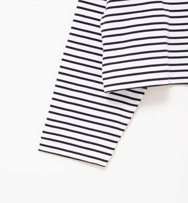 NOLLEY'S「【nolnol/ノルノル】ウォッシャブルシルケットボーダーショートT」|Tシャツ・カットソー|