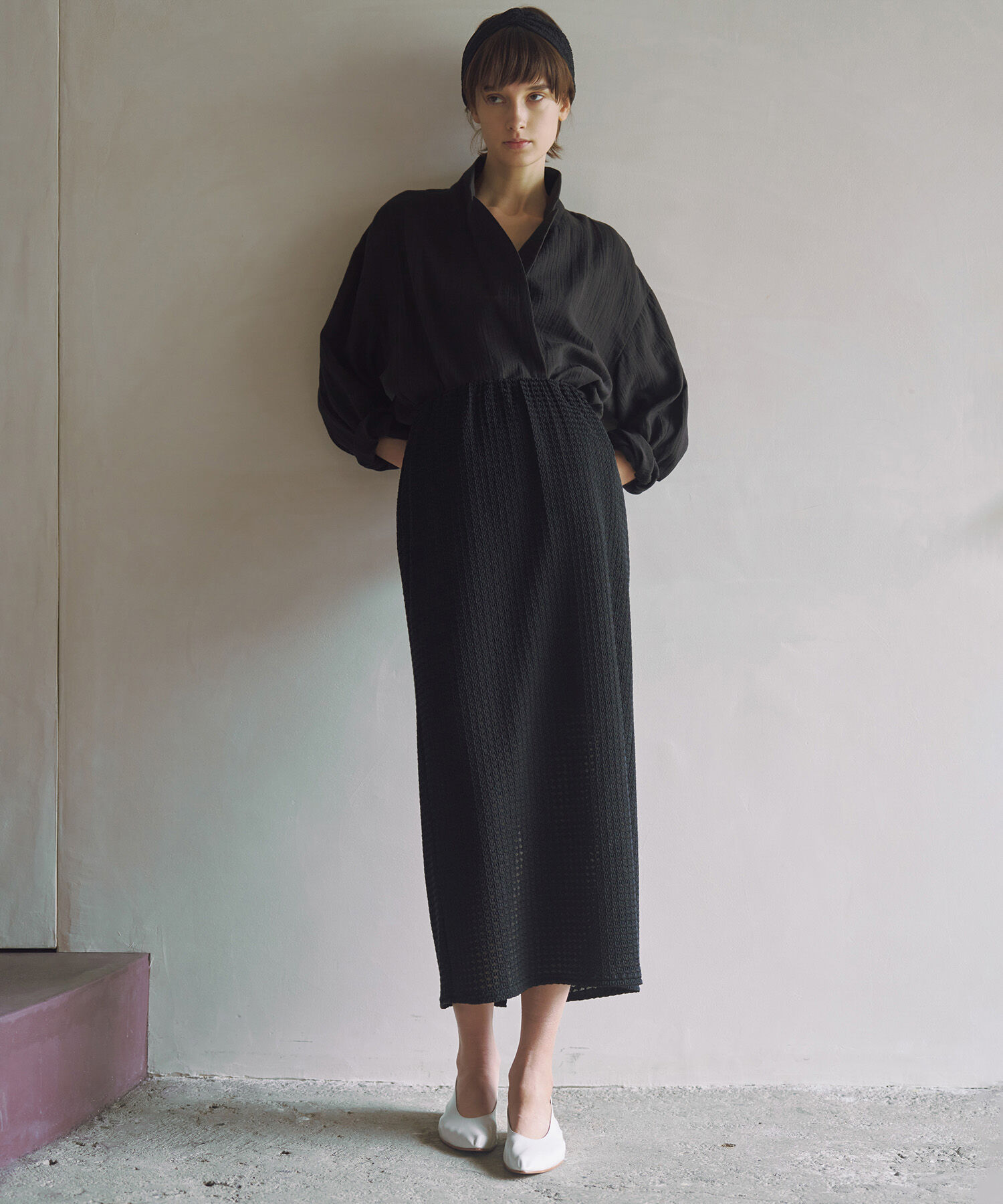 SALON adam et rope'「KINANシャーリングジャガードタイトスカート【セットアップ対応・洗える】」|スカート|