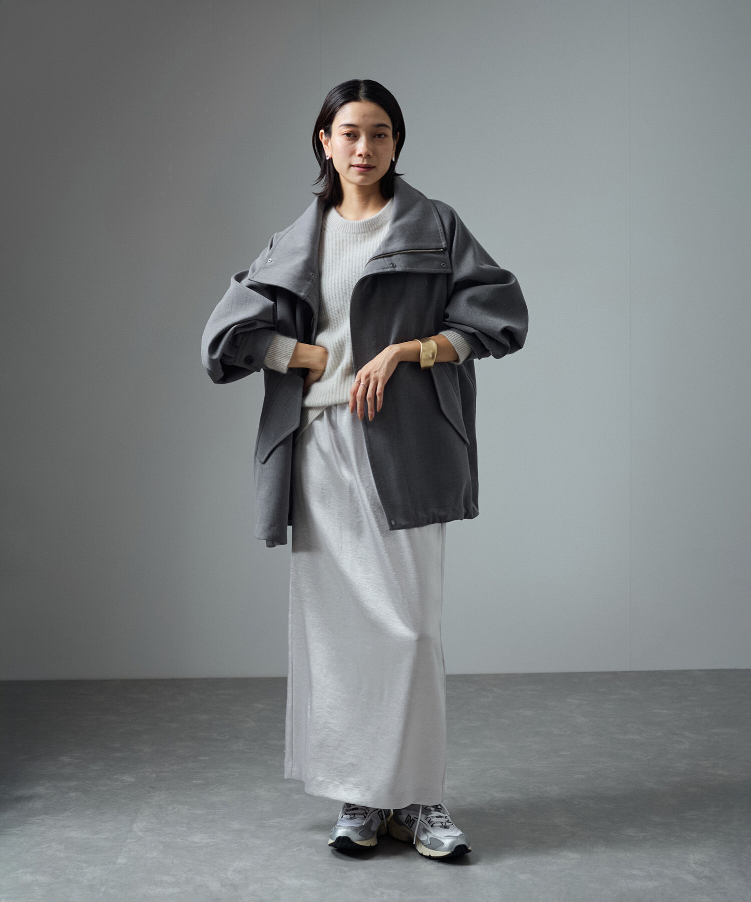 SALON adam et rope'「【追加・サイズ展開あり】シャイニーナロースカート2【洗える】」|スカート|