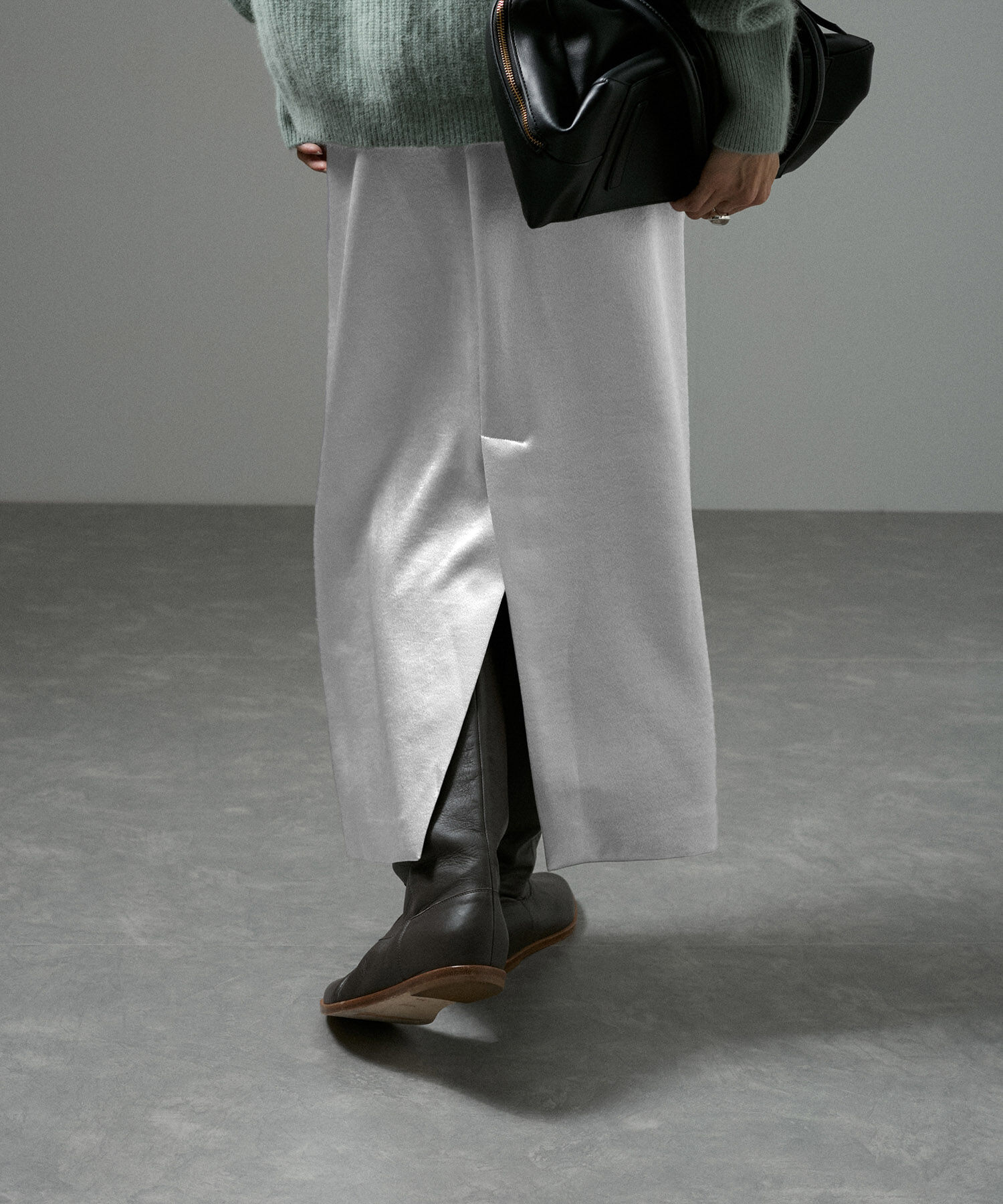 SALON adam et rope'「【追加・サイズ展開あり】シャイニーナロースカート2【洗える】」|スカート|