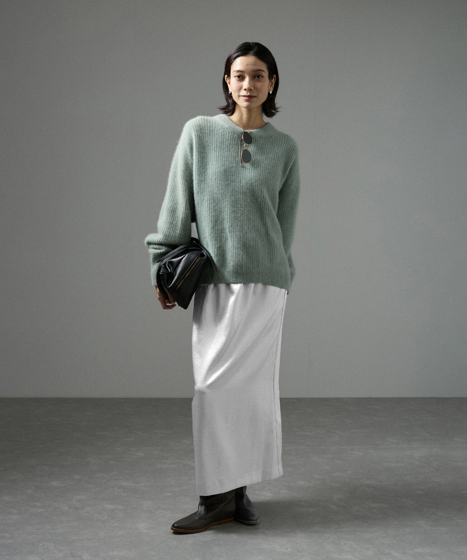 SALON adam et rope'「【追加・サイズ展開あり】シャイニーナロースカート2【洗える】」|スカート|