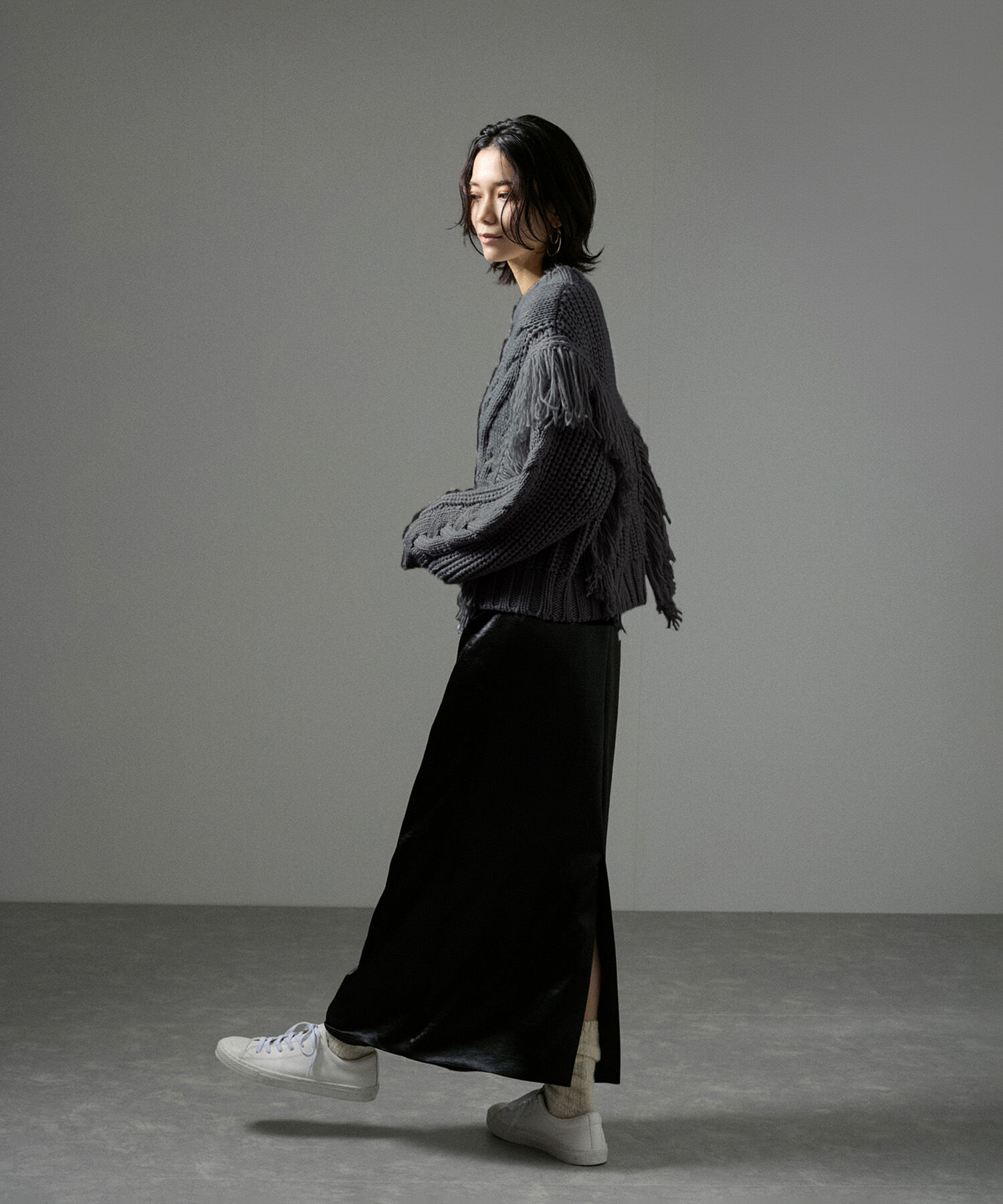 SALON adam et rope'「【追加・サイズ展開あり】シャイニーナロースカート2【洗える】」|スカート|