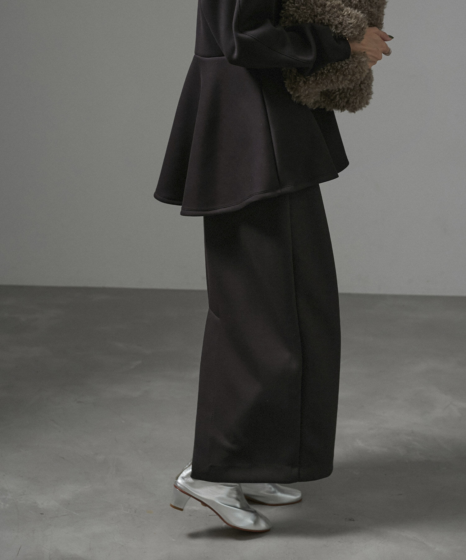 SALON adam et rope'「【セットアップ対応】コンフィーナロースカート」|スカート|ブラック(01)