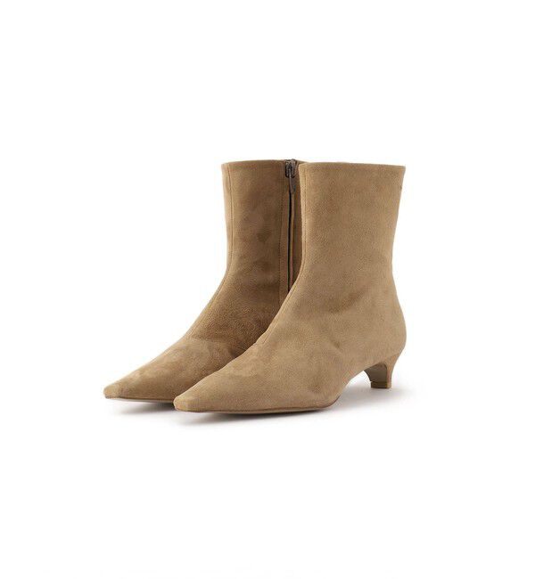 SALON adam et rope'「【W S（ドゥーブル）】ポインテッドトゥ レザーヒールショートブーツ」|ロングブーツ|