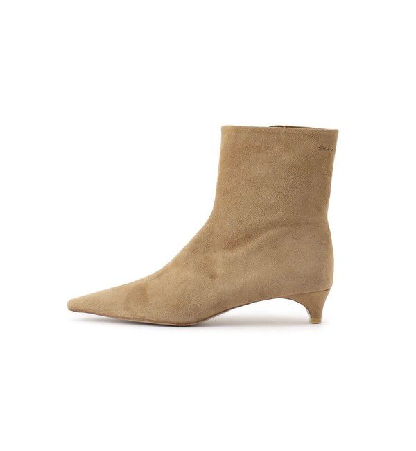 SALON adam et rope'「【W S（ドゥーブル）】ポインテッドトゥ レザーヒールショートブーツ」|ロングブーツ|