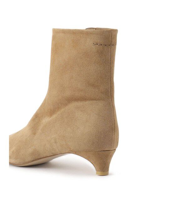 SALON adam et rope'「【W S（ドゥーブル）】ポインテッドトゥ レザーヒールショートブーツ」|ロングブーツ|