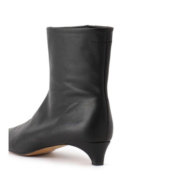 SALON adam et rope'「【W S（ドゥーブル）】ポインテッドトゥ レザーヒールショートブーツ」|ロングブーツ|