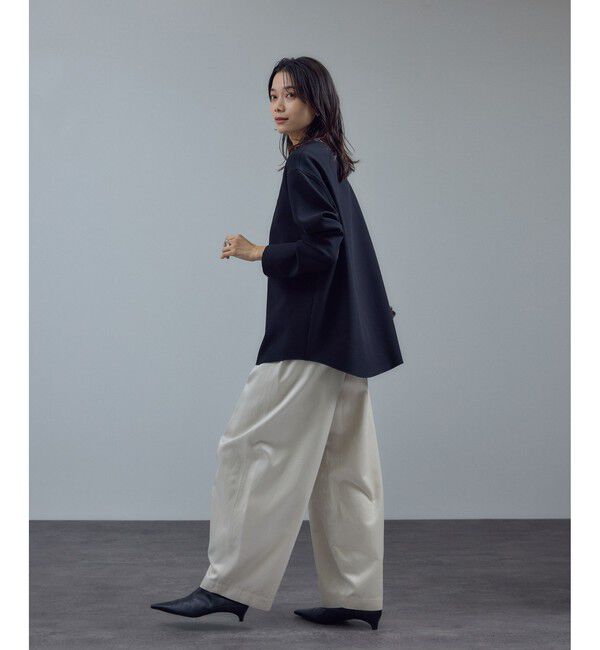 SALON adam et rope'「【W S（ドゥーブル）】ポインテッドトゥ レザーヒールショートブーツ」|ロングブーツ|