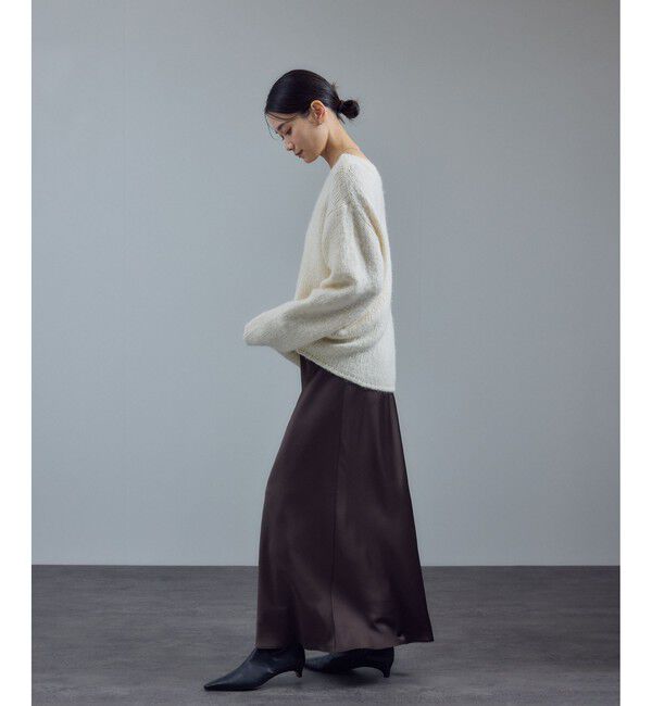 SALON adam et rope'「【W S（ドゥーブル）】ポインテッドトゥ レザーヒールショートブーツ」|ロングブーツ|