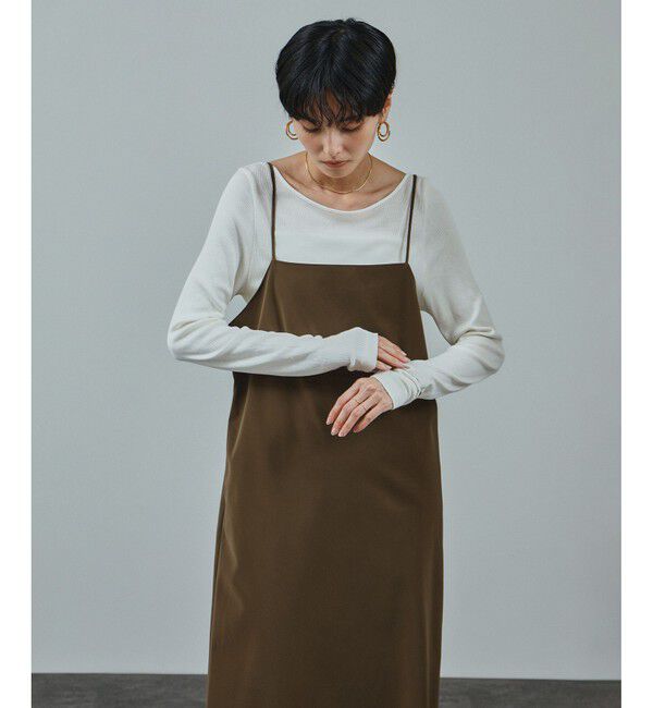 SALON adam et rope'「パールレザーライクキャミワンピース」|ワンピース|