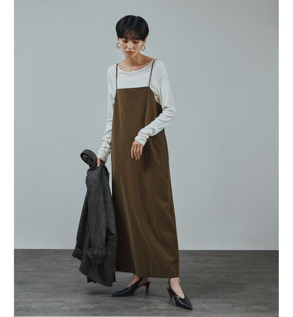 SALON adam et rope'「パールレザーライクキャミワンピース」|ワンピース|ブラウン系(23)