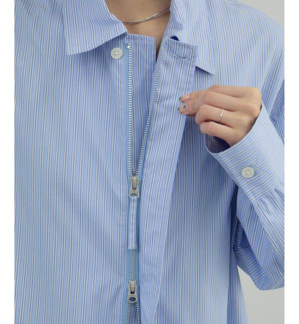 SALON adam et rope'「【Americana（アメリカーナ） for SALON】ダブルジップストライプシャツジャケット」|その他|