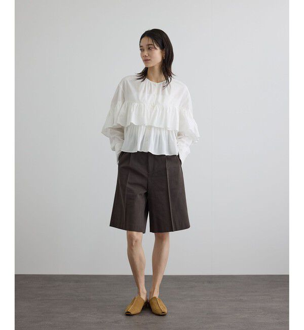 SALON adam et rope'「【WEB限定】フリルギャザーブラウス」|シャツ・ブラウス|