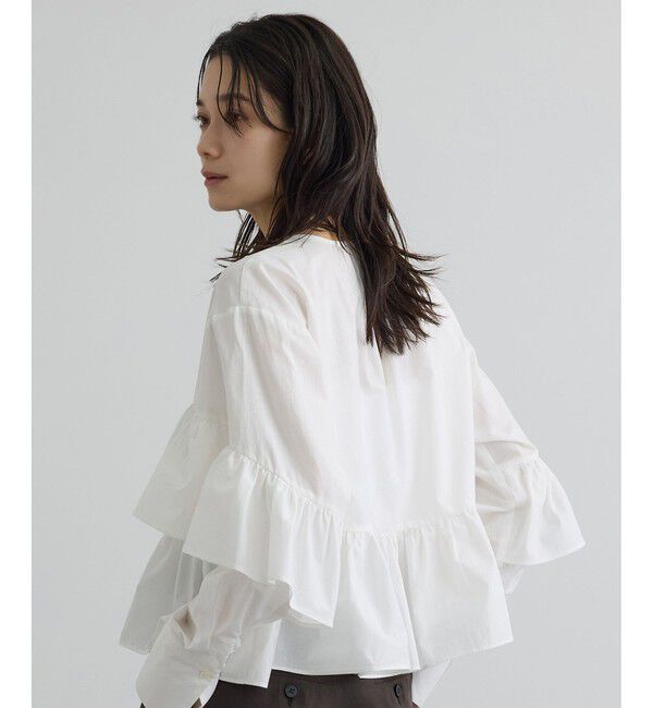 SALON adam et rope'「【WEB限定】フリルギャザーブラウス」|シャツ・ブラウス|