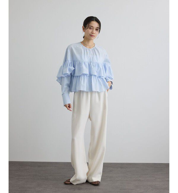 SALON adam et rope'「【WEB限定】フリルギャザーブラウス」|シャツ・ブラウス|