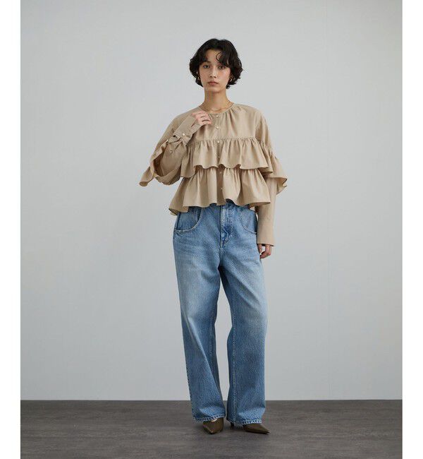 SALON adam et rope'「【WEB限定】フリルギャザーブラウス」|シャツ・ブラウス|