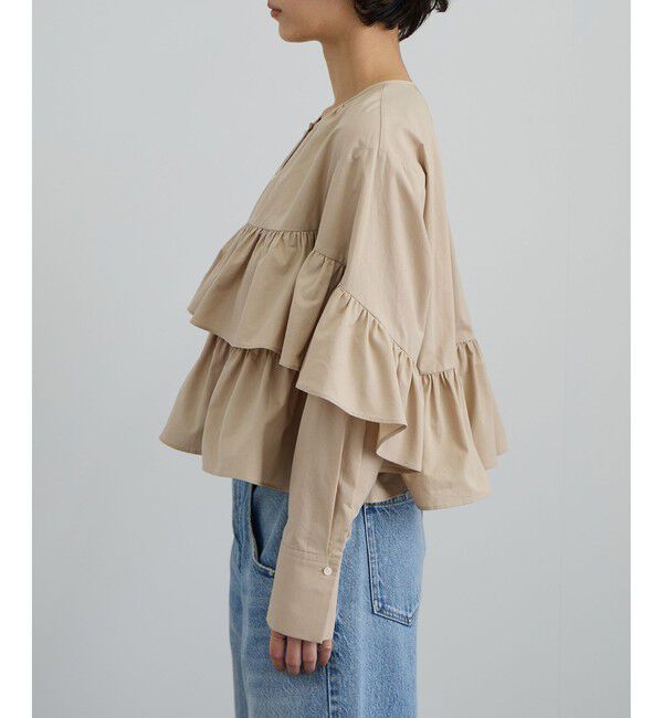 SALON adam et rope'「【WEB限定】フリルギャザーブラウス」|シャツ・ブラウス|