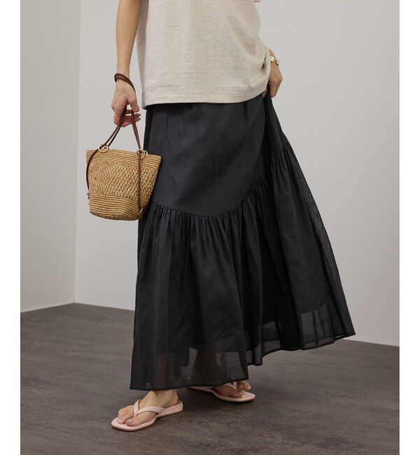 SALON adam et rope'「【WEB限定】コットンオーガンジーギャザースカート」|スカート|