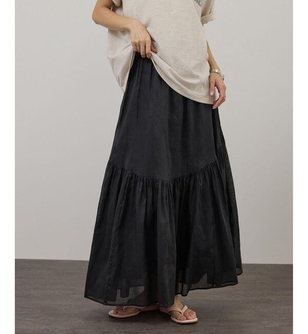 SALON adam et rope'「【WEB限定】コットンオーガンジーギャザースカート」|スカート|