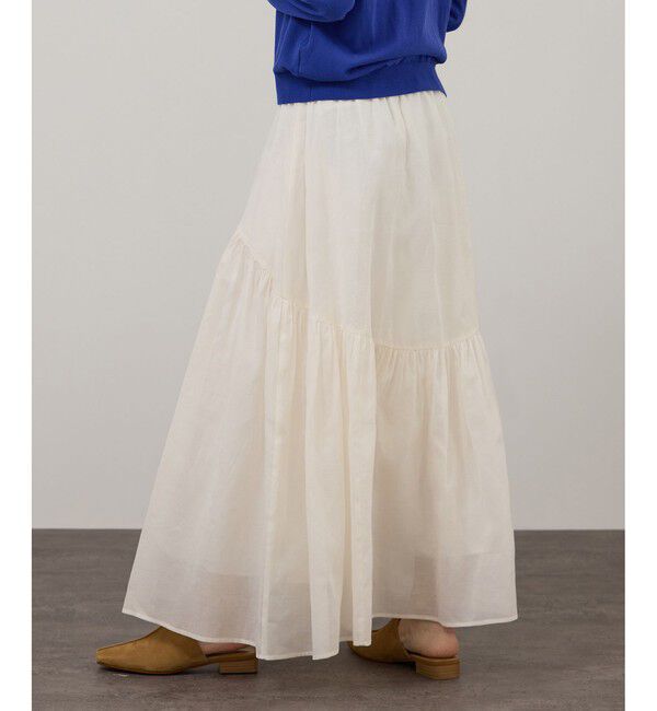 SALON adam et rope'「【WEB限定】コットンオーガンジーギャザースカート」|スカート|