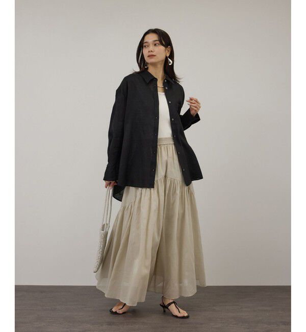 SALON adam et rope'「【WEB限定】コットンオーガンジーギャザースカート」|スカート|