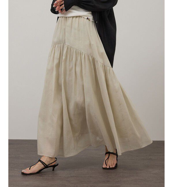 SALON adam et rope'「【WEB限定】コットンオーガンジーギャザースカート」|スカート|