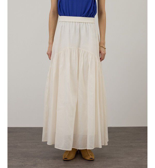 SALON adam et rope'「【WEB限定】コットンオーガンジーギャザースカート」|スカート|