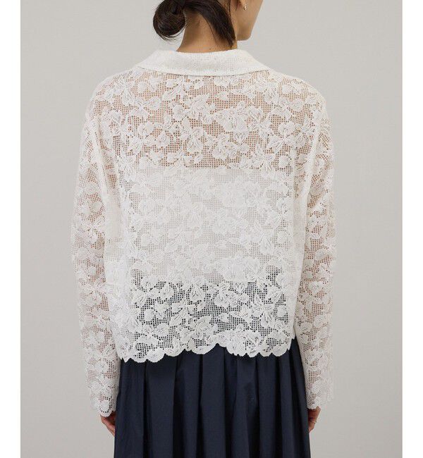 SALON adam et rope'「スカラップレースクロップドシャツジャケット」|その他|