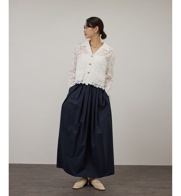 SALON adam et rope'「スカラップレースクロップドシャツジャケット」|その他|