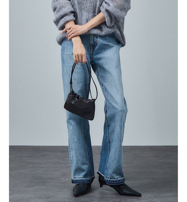 SALON adam et rope'「COTTON USAセミフレアデニム 4」|デニム|サックス(48)