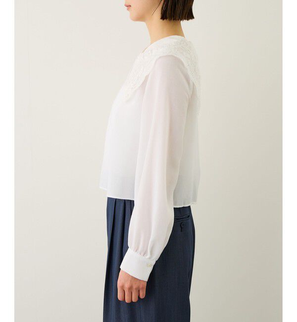 ROPE「レースカラープルオーバーブラウス」|シャツ・ブラウス|