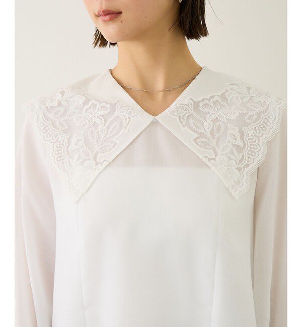 ROPE「レースカラープルオーバーブラウス」|シャツ・ブラウス|