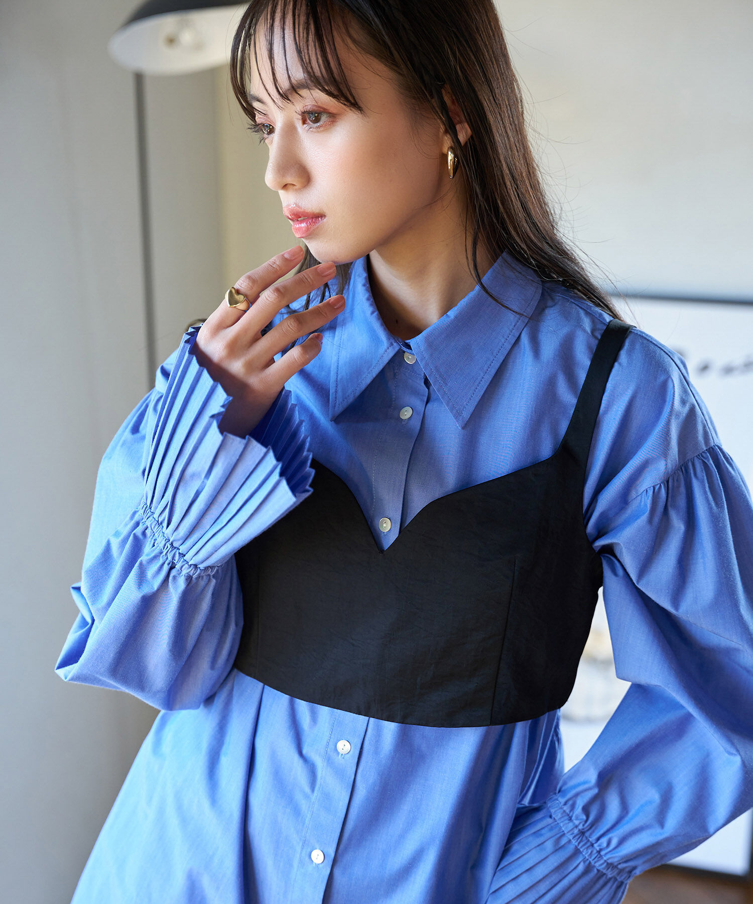 VIS「【セットアップ対応】ナイロンビスチェ【洗える】」|キャミソール|