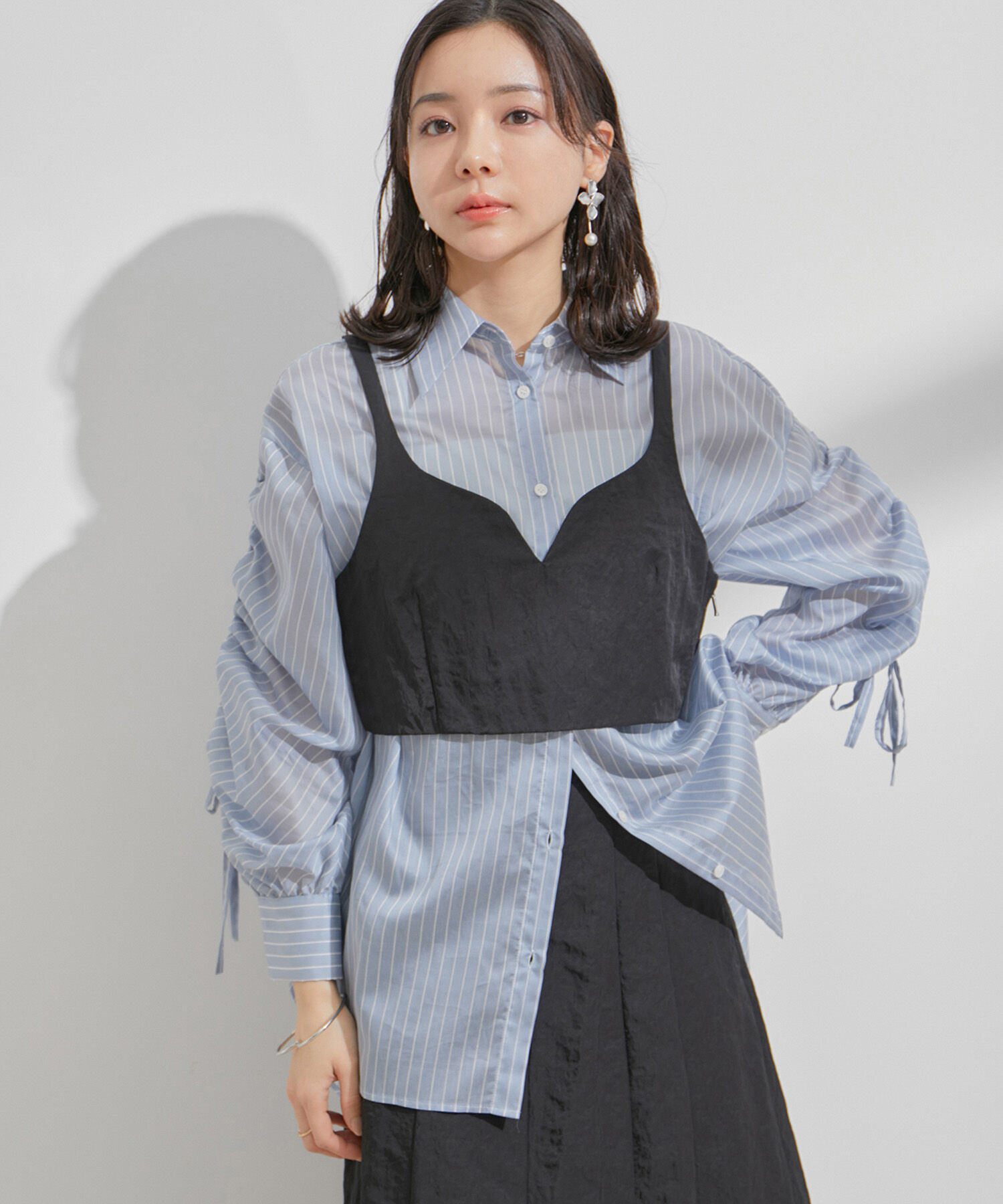 VIS「【セットアップ対応】ナイロンビスチェ【洗える】」|キャミソール|