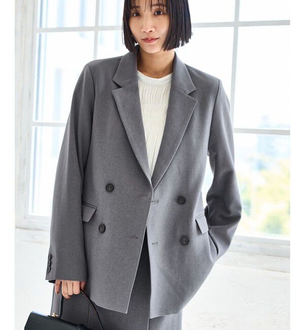 美easy】ウーリッシュダブルブレストテーラードジャケット